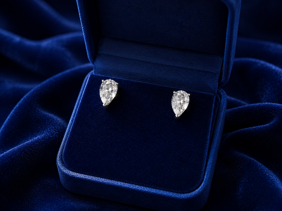 Pear Shaped Diamond Earrings